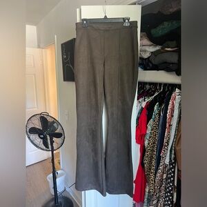 Spanx Faux Suede Flared Pants Dark Brown Size L